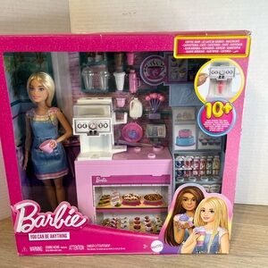 Barbie Pink and Yellow Cafe Playset Packaging Art